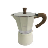 Espressokocher von GNALI & ZANI in Creme für Kaffeezubereitung, mit Edelstahlgriff und klassischem Design.