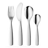 Kinderbesteck von GNALI & ZANI aus Edelstahl, neutrales Design, geeignet für Kinder zum Essen und Lernen.