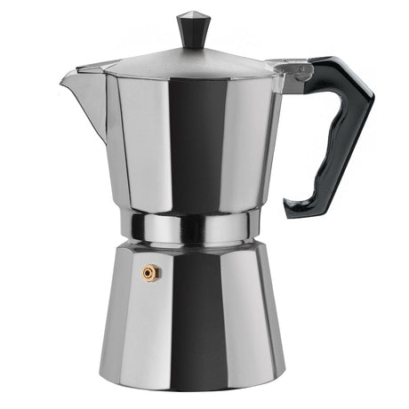 Espressokocher GNALI & ZANI BRASIL, 48 T., aus Edelstahl, mit Griff, für Kaffeezubereitung auf Herd.