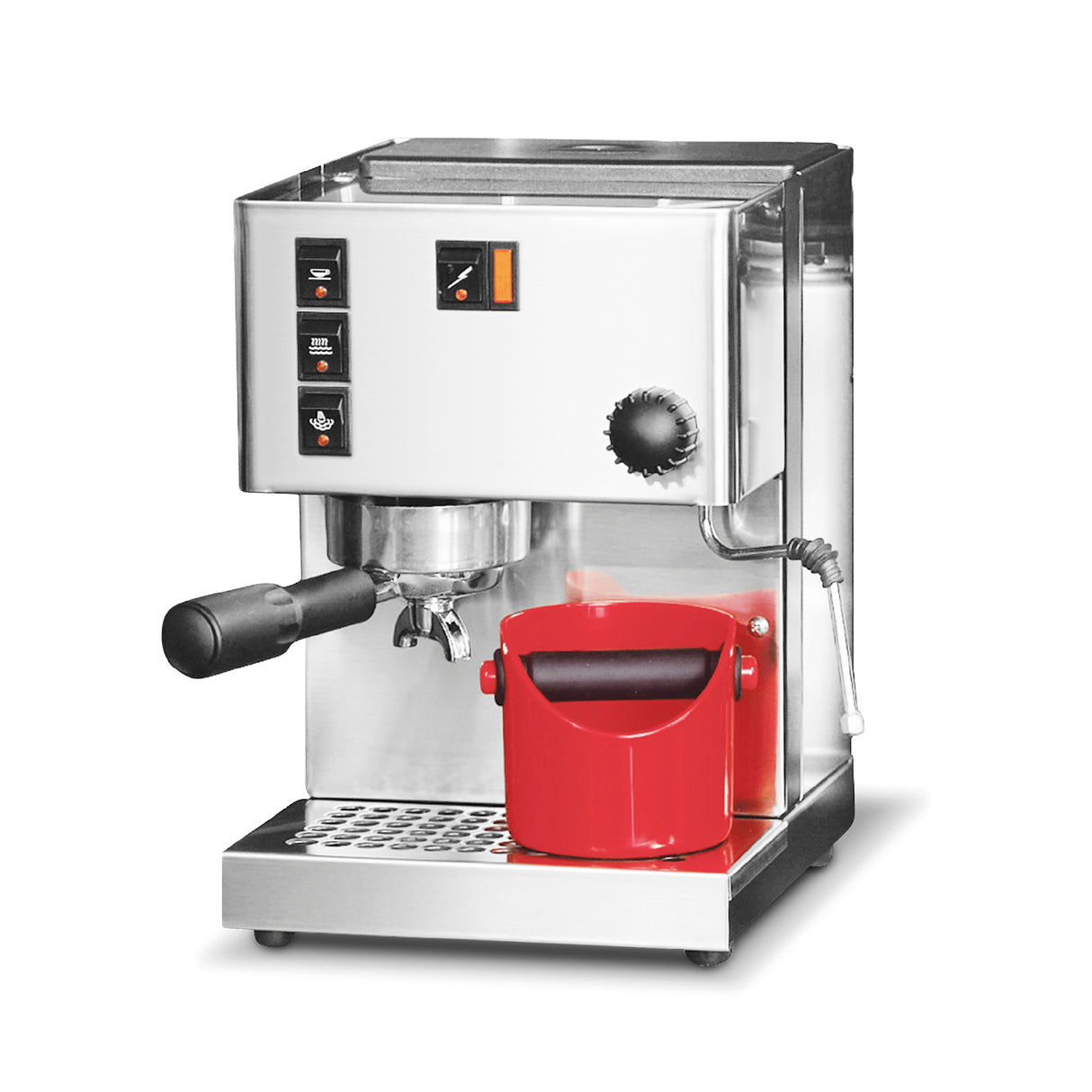 DREAMFARM Kaffeesatz-Behälter aus Edelstahl für Kaffeesatz, praktischer Behälter für Kaffeereste, GRINDENSTEIN Marke
