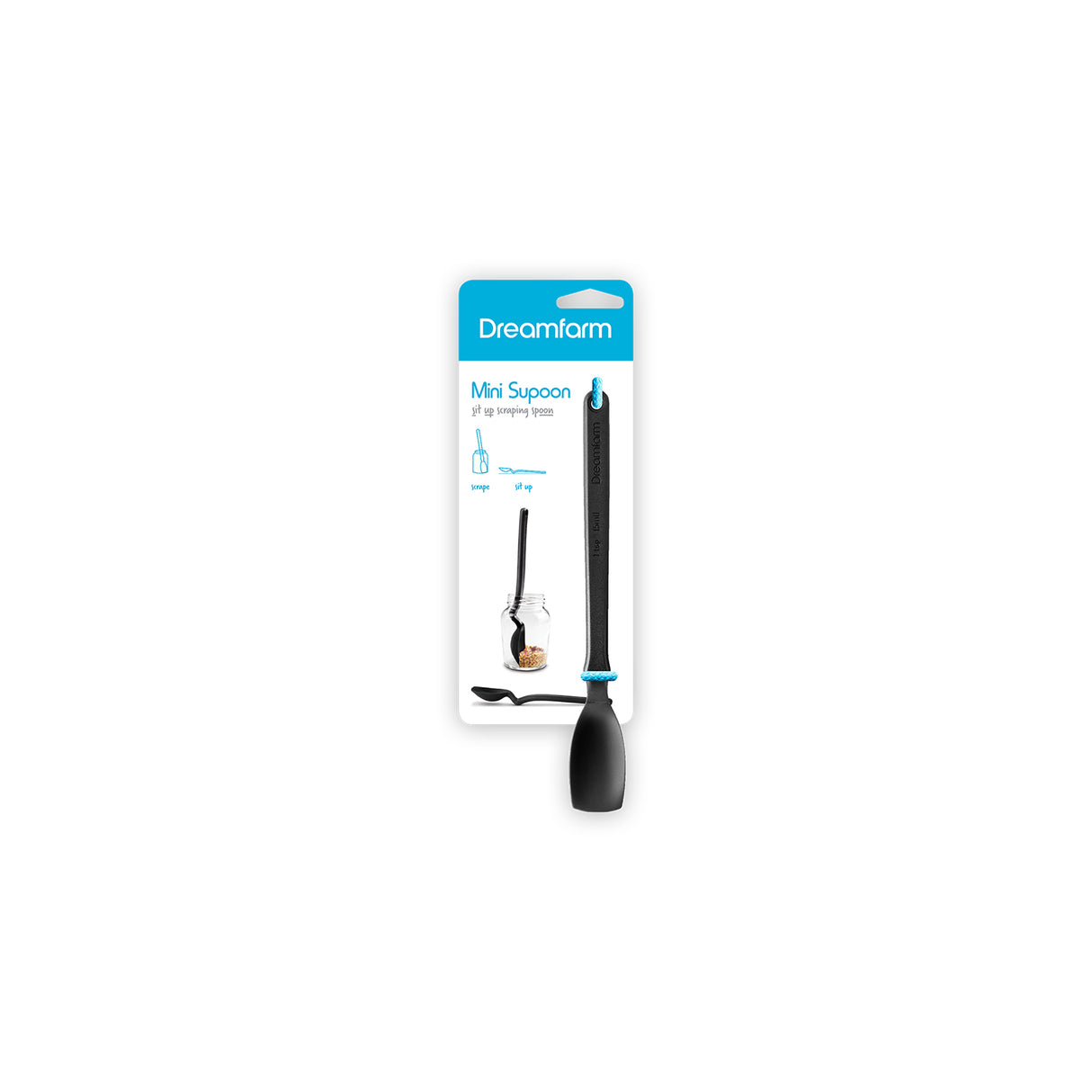 DREAMFARM Mini-Kochlöffel aus Edelstahl, ideal zum Umrühren und Servieren in der Küche, kompakt und langlebig.