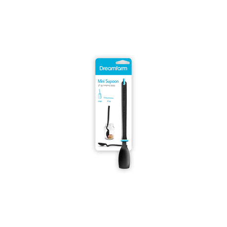 DREAMFARM Mini-Kochlöffel aus Edelstahl, ideal zum Umrühren und Servieren in der Küche, kompakt und langlebig.