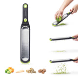 DREAMFARM Küchenreibe fein/konkav in Grün, mit ergonomischem Griff, ideal zum Reiben von Käse, Früchten und Gewürzen.