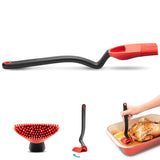 DREAMFARM Kochpinsel BRIZZLE mit Holzgriff und Silikonborsten zum Kochen und Backen, nahes Bild, detailreiche Ansicht