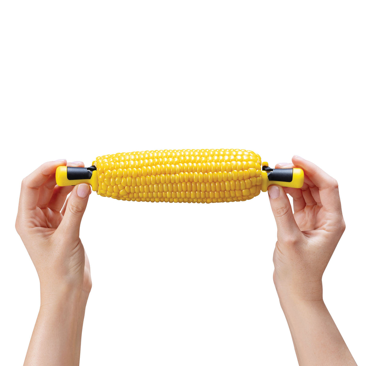 Gelber Maiskolbenhalter von DREAMFARM, 4er Set, aus Kunststoff, zum sicheren Halten von Maiskolben beim Kochen oder Grillen