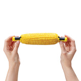 Gelber Maiskolbenhalter von DREAMFARM, 4er Set, aus Kunststoff, zum sicheren Halten von Maiskolben beim Kochen oder Grillen