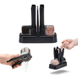 DREAMFARM Gewürzmühlen Set ORTWO Lite in Schwarz mit zwei Mühlen für Gewürze, modernes Design, Küchenzubehör