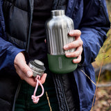 BLACK+BLUM Explorer Isolierflasche in Orange, offene kleine Flasche für unterwegs, ideal für Reisen und Wandern