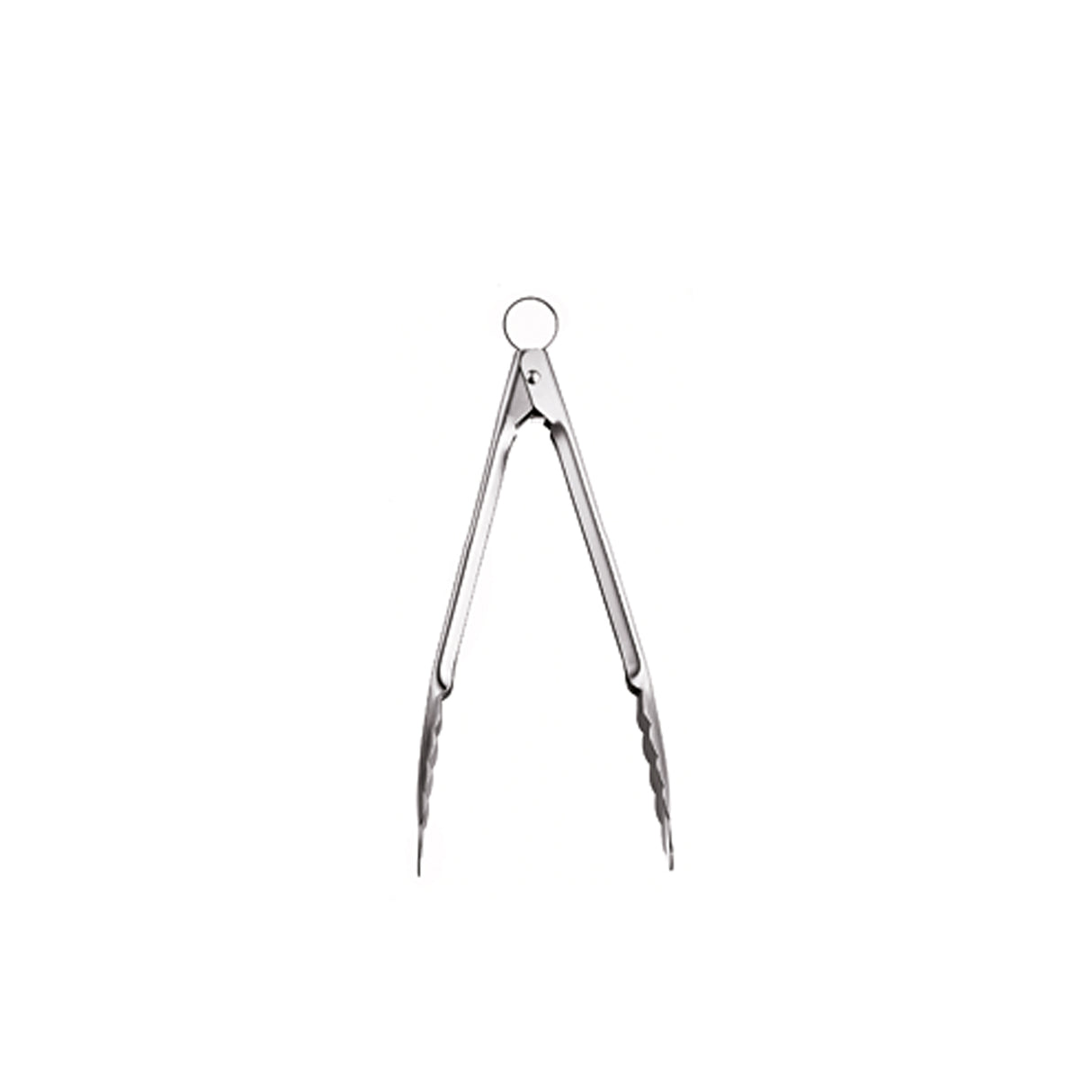 Edelstahl-Küchenzange, 24 cm lang, von CUISIPRO, mit gebogenen Griffen zum sicheren Greifen und Servieren von Lebensmitteln.