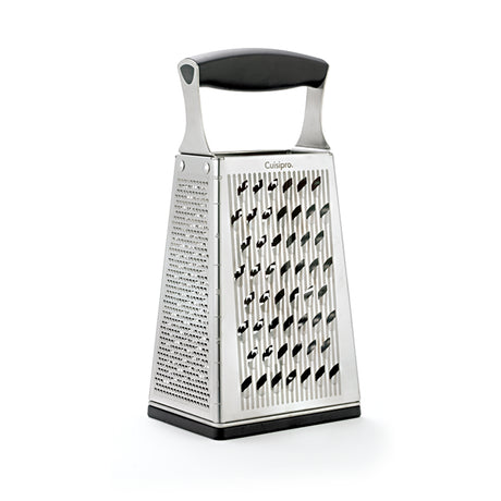 Mehrzweck-Küchenreibe CUISIPRO 5-in-1 Turmreibe mit verschiedenen Reibflächen, Edelstahl-Design, ideal zum Reiben und Zerkleinern