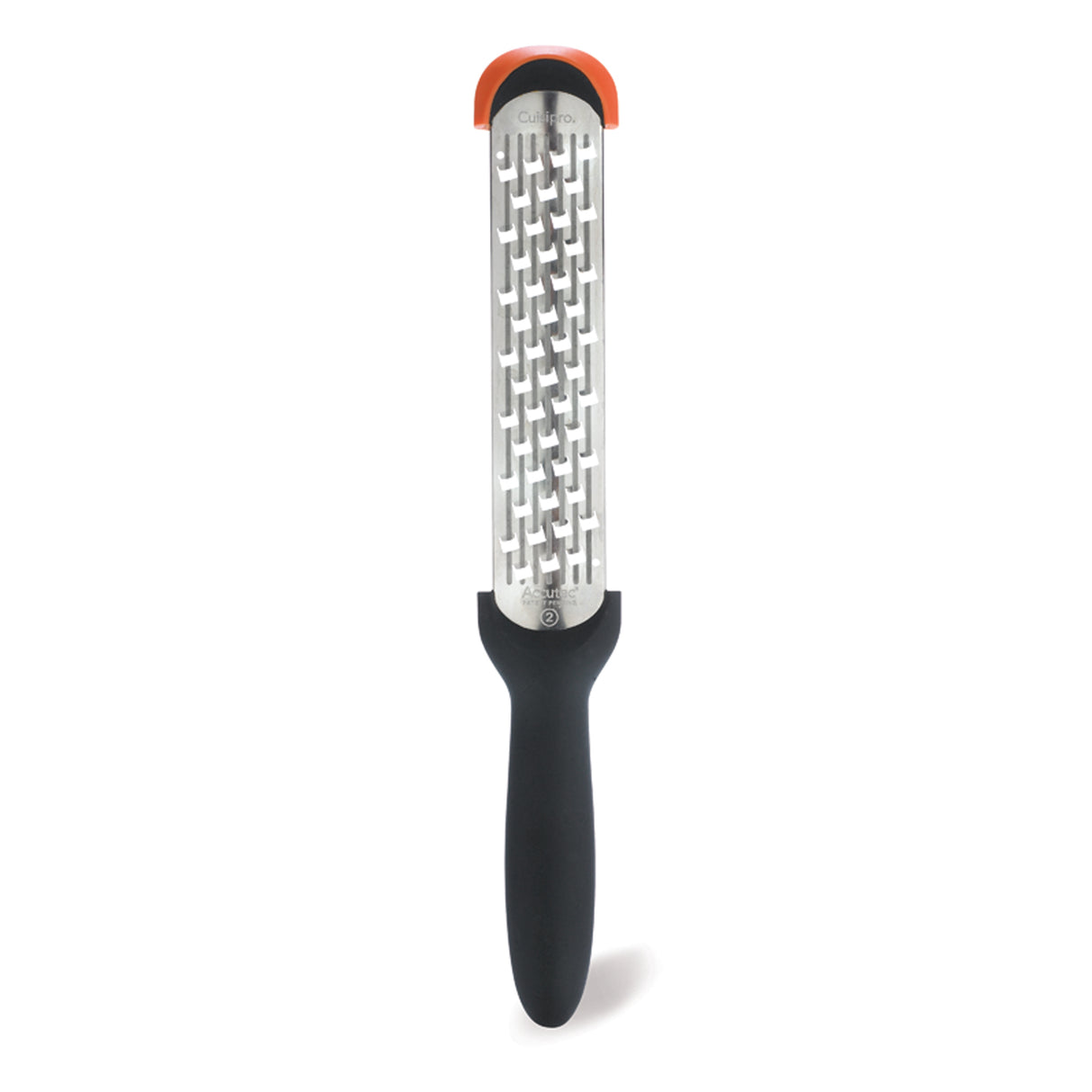 Grobe Küchenreibe von CUISIPRO, Edelstahl, ideal zum Reiben von Käse, Gemüse und Gewürzen, Nahaufnahme der Reibfläche