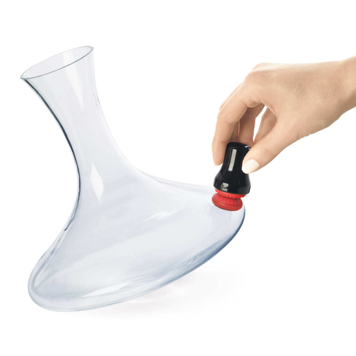 Magnetischer Fleckenentferner, 2-teilig, von CUISIPRO, zeigt die Reinigungsköpfe und das magnetische Zubehör in Verwendung.