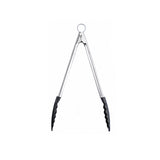 Schwarze Küchenzange mit Antihaft-Silikonenden, 30 cm lang, von CUISIPRO, ideal zum Wenden und Servieren in der Küche