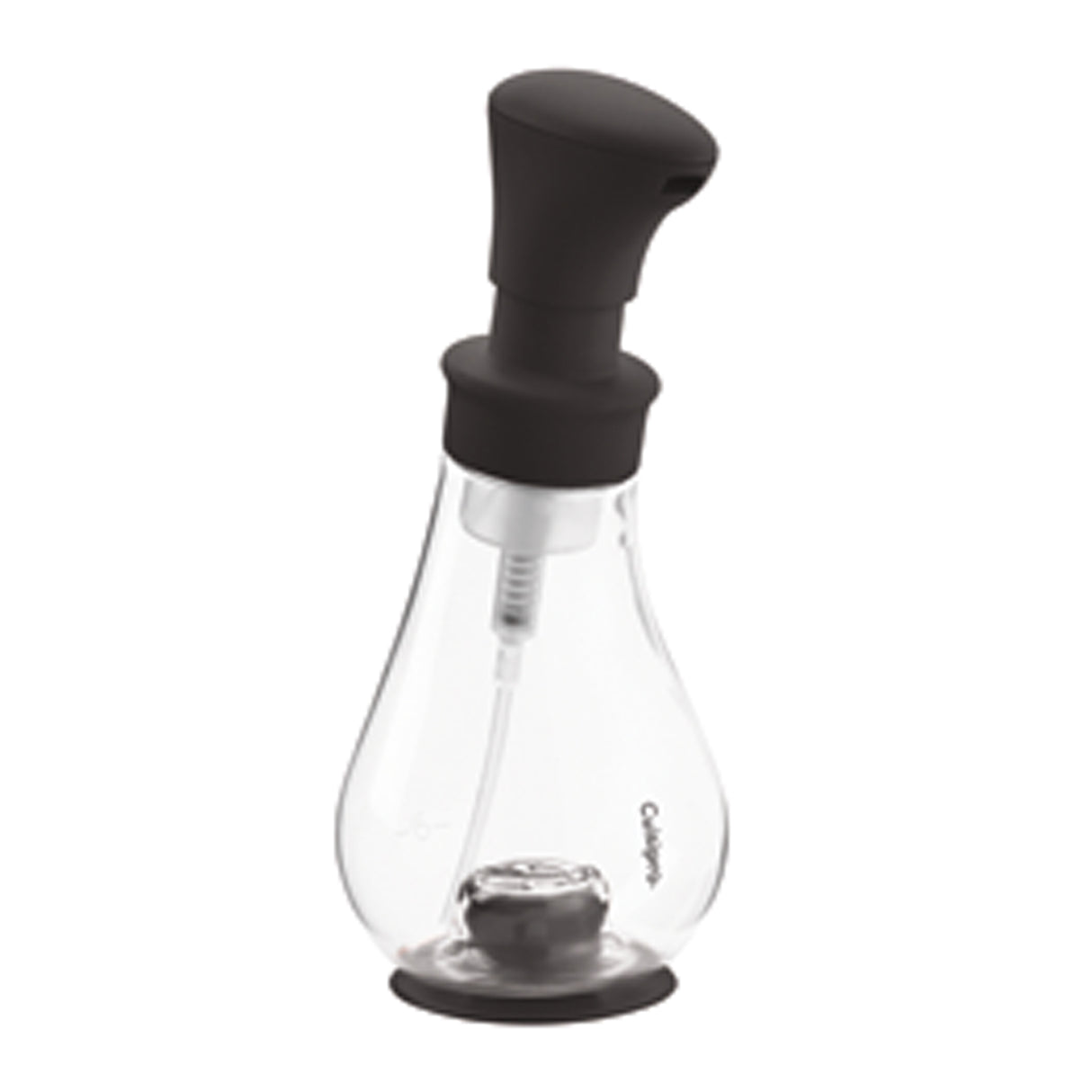 Schwarzer Seifenschaumspender von CUISIPRO, 390 ml, moderne Kunststoffflasche mit Pumpkopf für Seifenschaum.