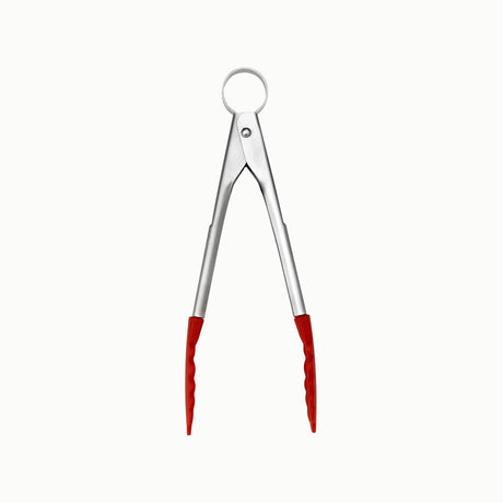 Rote Mini-Küchenzange mit Verschluss, 18 cm lang, von CUISIPRO, zum Küchenkochen und Servieren.