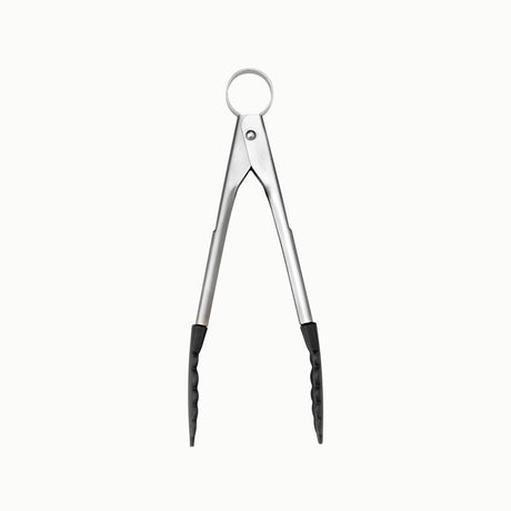Schwarze Mini-Küchenzange mit Verschluss, 18 cm lang, von CUISIPRO, ideal zum Grillen und Kochen