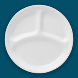 Corelle Abteilteller Winter Frost, 2 Größen, weiße Keramikteller mit frostigem Schneemuster, für winterliche Tischdekorationen