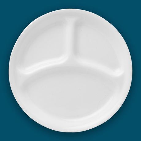 Corelle Abteilteller Winter Frost, 2 Größen, weiße Keramikteller mit frostigem Schneemuster, für winterliche Tischdekorationen