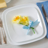 Weiße Speiseteller von Corelle, 22,9 cm, aus Porzellan, klare Oberfläche und elegantes Design, ideal für Mahlzeiten.