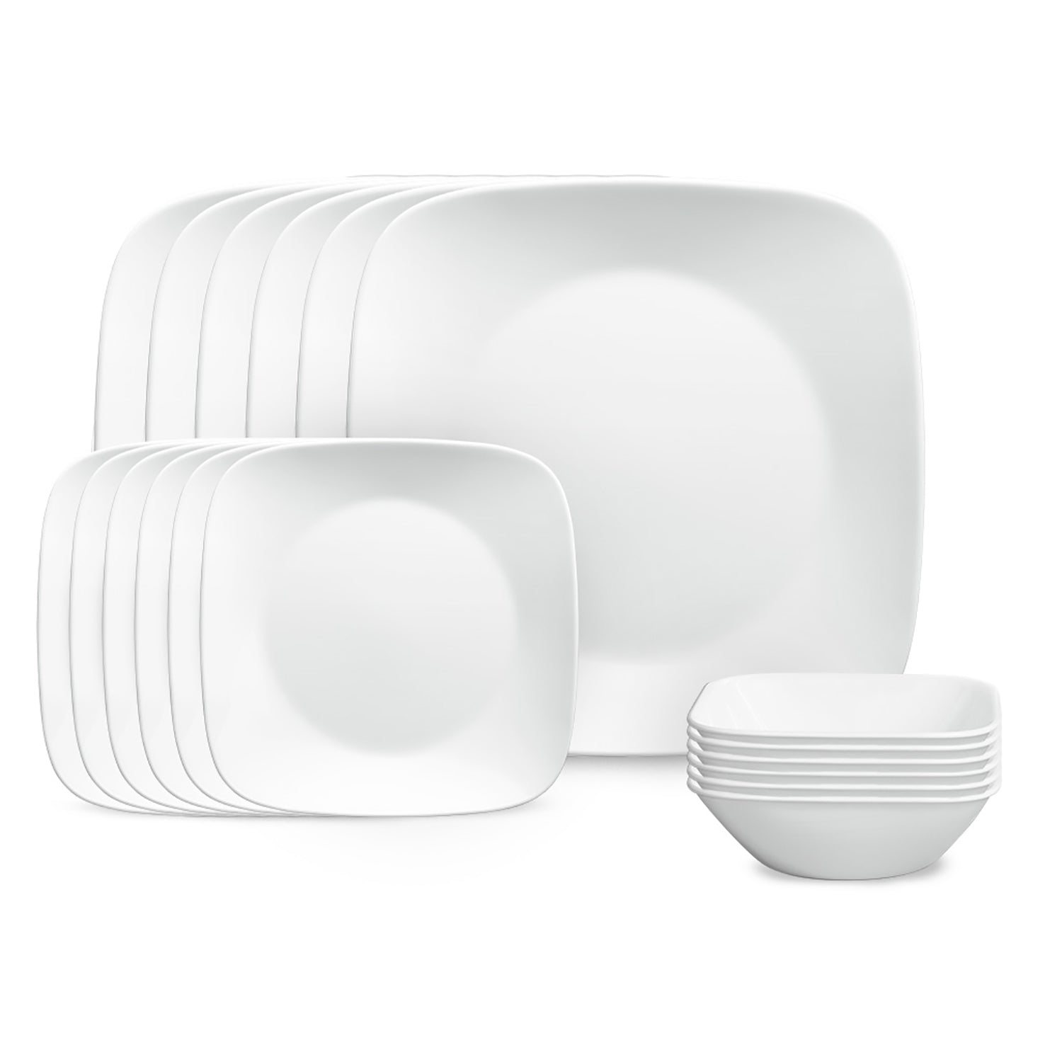 Weiße Speiseteller von Corelle, 26,7 cm, aus der Serie Pure White, zeigt einen eleganten, runden Essgeschirr mit glatter Oberfläche.