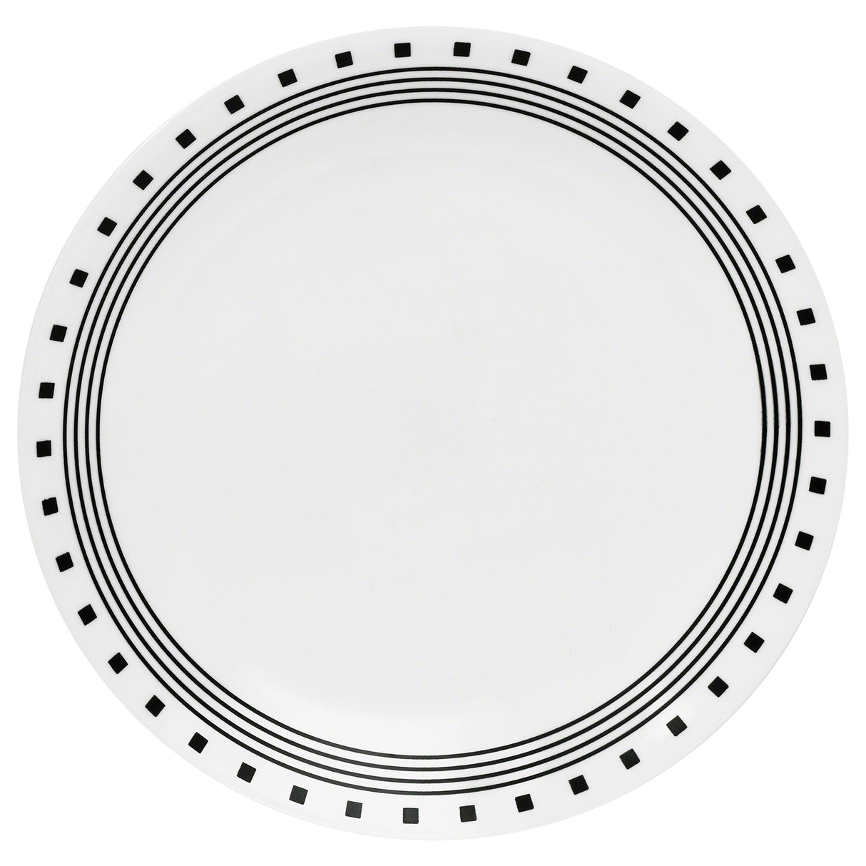 Corelle Speiseteller City Block, 10,25 Zoll, weißer Teller mit modernem urbanem Design, perfekt für Mahlzeiten und Präsentationen