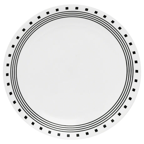 Corelle Speiseteller City Block, 10,25 Zoll, weißer Teller mit modernem urbanem Design, perfekt für Mahlzeiten und Präsentationen