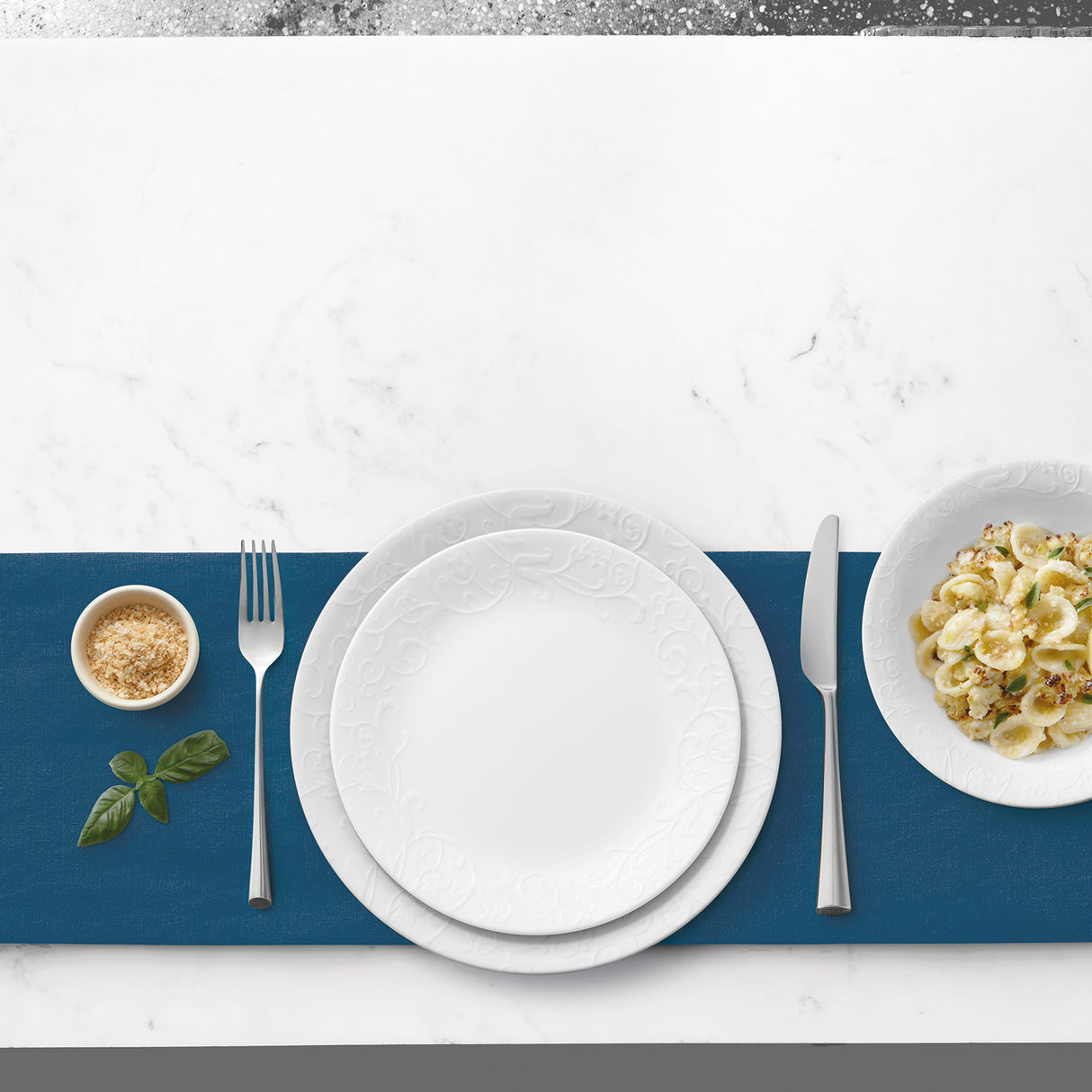 Müslischale Bella Faenza von Corelle mit blauer Blumenmuster, Keramikwaren, dekoratives Geschirr für Frühstück oder Snacks