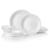 Müslischale Bella Faenza von Corelle, weiß mit blauen Mustern, aus Keramik für Frühstück und Snacks, seitlich fotografiert