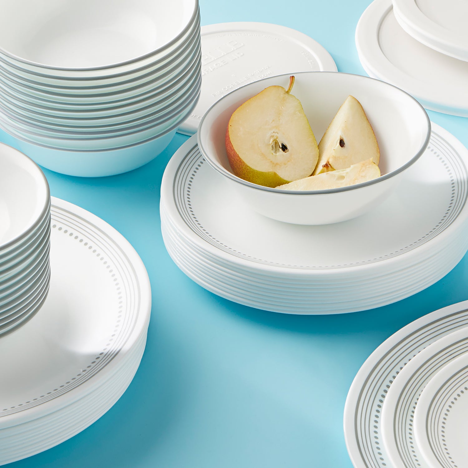 Corelle Müslischale Mystic Gray mit grauem Muster, ideal für Frühstück und Snacks, langlebig und stilvoll.