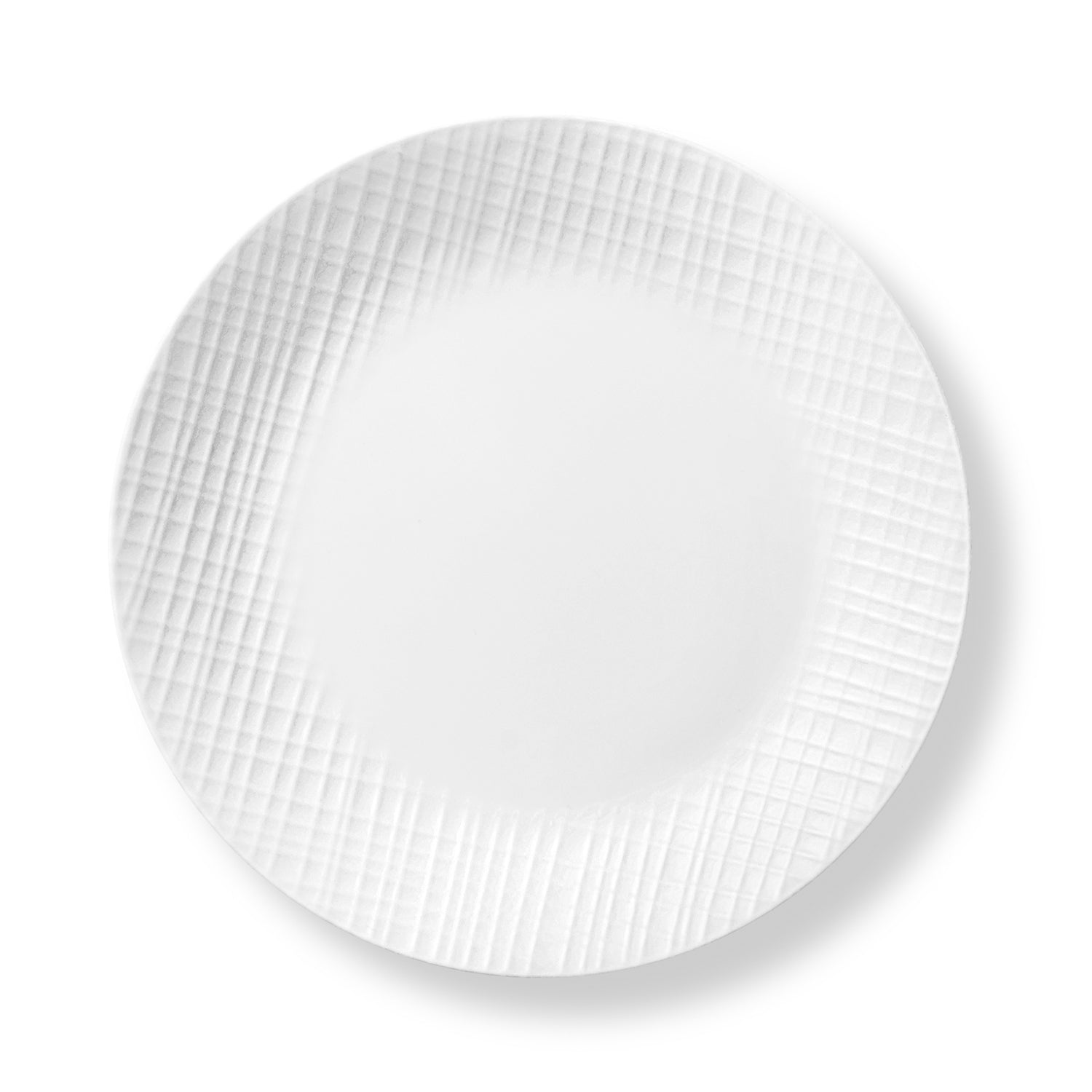 Corelle Speiseteller aus Leinengewebe, 26 cm Durchmesser, robuste Keramik mit stilvollem Muster auf weißem Hintergrund
