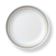 Kleiner Speiseteller von Corelle, Paloma Design, 59 cm Durchmesser, weiße Keramik mit blauer Musterdekoration.