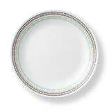 Kleiner Speiseteller von Corelle, Paloma Design, 59 cm Durchmesser, weiße Keramik mit blauer Musterdekoration.