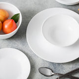 Corelle Winter Frost Leinen-Servierset, 12-teilig, mit eleganten weißen Geschirrsets für festliche Anlässe und Alltagsnutzung.