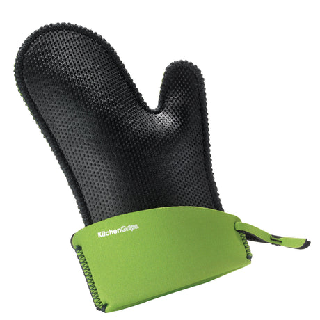 Breiter hitze- und kältebeständiger Kochhandschuh aus FLXaPrene in drei Farben, einzeln, von KitchenGrips.