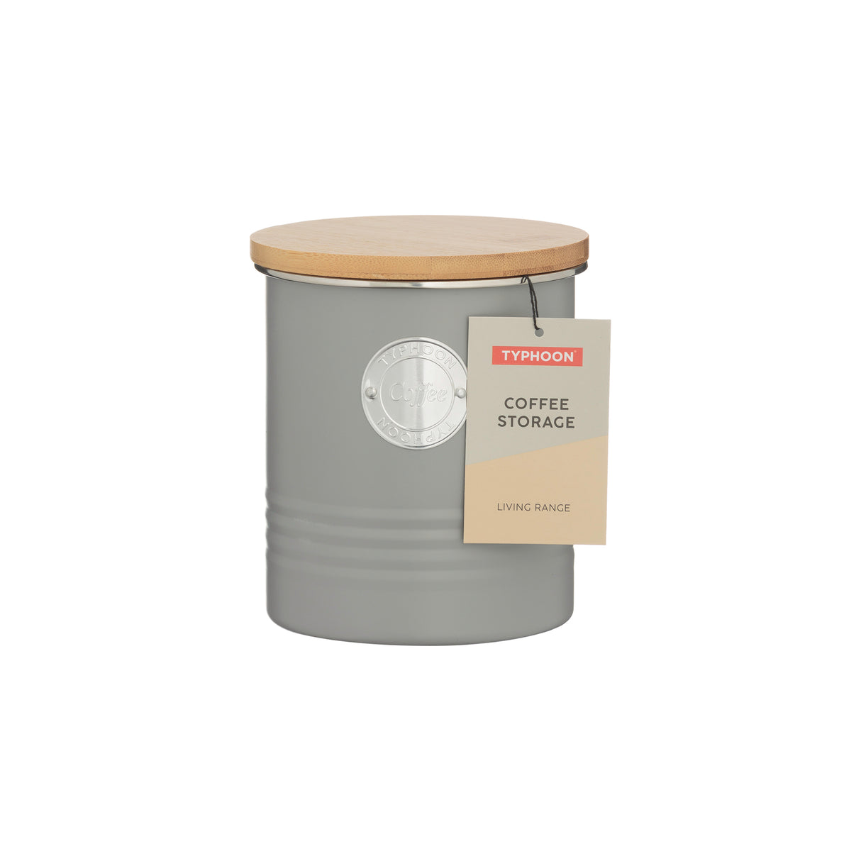 Living Collection Vorratsbehälter Kaffee in pastellgrau, 1 Liter, von Typhoon, mit luftdichtem Verschluss.