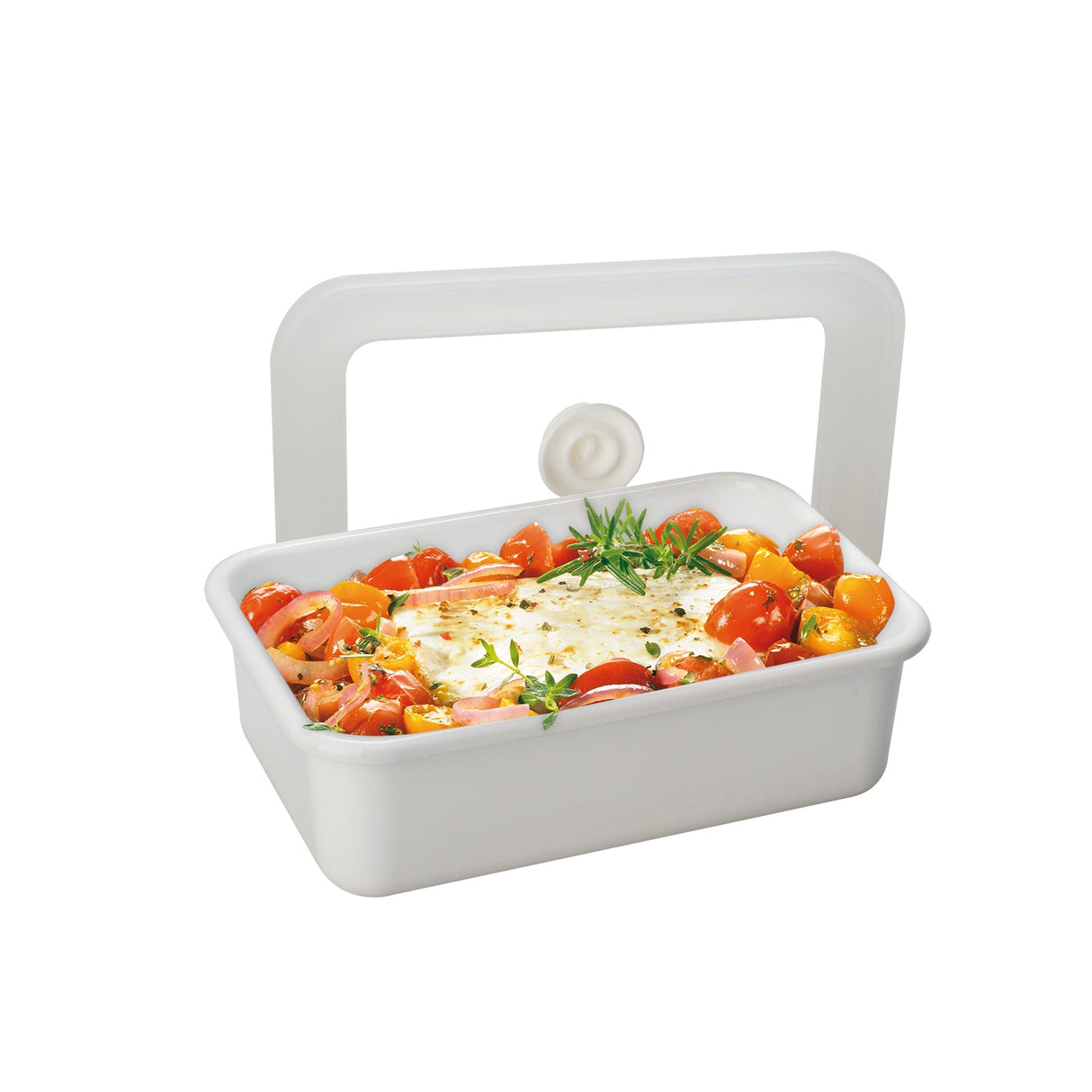Vakuum Emaille Frischhaltedose von HoneyWare, flache M-Größe, luftdicht verschlossen, langlebiges Emaille-Design, 2. Wahl