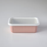 HoneyWare Color Line Emaille Frischhaltedose in Rosa, flach, 0,42L, mit Deckel, langlebige und stilvolle Vorratsdose