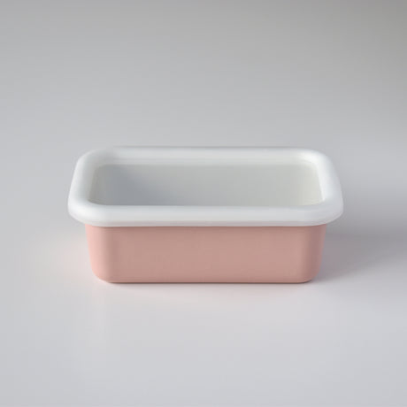 HoneyWare Color Line Emaille Frischhaltedose in Rosa, flach, 0,42L, mit Deckel, langlebige und stilvolle Vorratsdose