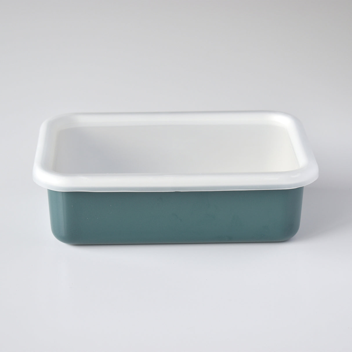 HoneyWare Emaille Frischhaltedose in Petrol, flach, 0,74L, mit Deckel, langlebige Emaille, ideal für Lebensmittelaufbewahrung