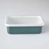 HoneyWare Emaille Frischhaltedose in Petrol, flach, 0,74L, mit Deckel, langlebige Emaille, ideal für Lebensmittelaufbewahrung