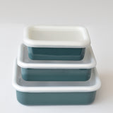 HoneyWare Color Line Emaille Frischhaltedose Petrol S, 0,42L, flach, mit Deckel, für Lebensmittelaufbewahrung