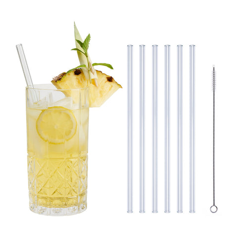 Glas-Trinkhalme in vier Größen von Profino Select, langlebig und umweltfreundlich, für Getränke in verschiedenen Größen.