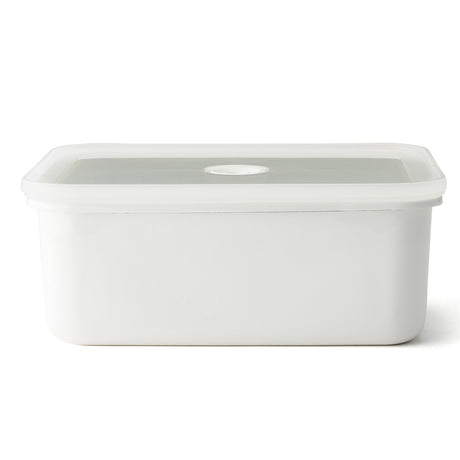 Große HoneyWare Vakuum-Emaille Frischhaltedose, XL, mit Deckel, ideal für Lebensmittelaufbewahrung, auf weißem Hintergrund.