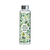 Glas-Trinkflasche PURE | GREEN von Typhoon, 600 ml Fassungsvermögen, mit grünem Deckel und transparentem Glas.