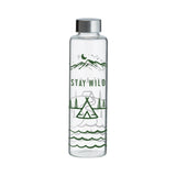 Glas-Trinkflasche PURE STAY WILD von Typhoon, 600 ml, mit Schraubverschluss und stylischem Design, ideal für unterwegs.