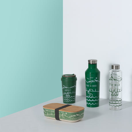 Glas-Trinkflasche von Typhoon, PURE Stay Wild, 600 ml, mit Schraubverschluss und inspirierendem Design.