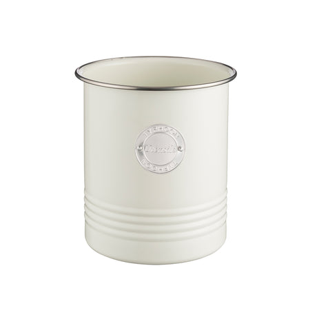 Living Collection Utensilienbehälter in Pastellcreme, 1,7 Liter, von Typhoon, aus Keramik mit Deckel und Platz für Küchenutensilien