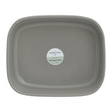 Graue rechteckige Auflaufform von Mason Cash, 1,4 Liter, mit leichter Lasurfehler, aus Keramik für Ofen und Backen.