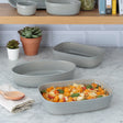 William Mason Mason Cash kleine rechteckige Auflaufform, 1,4 Liter in zwei Farben, ceramic bakeware for oven cooking.
