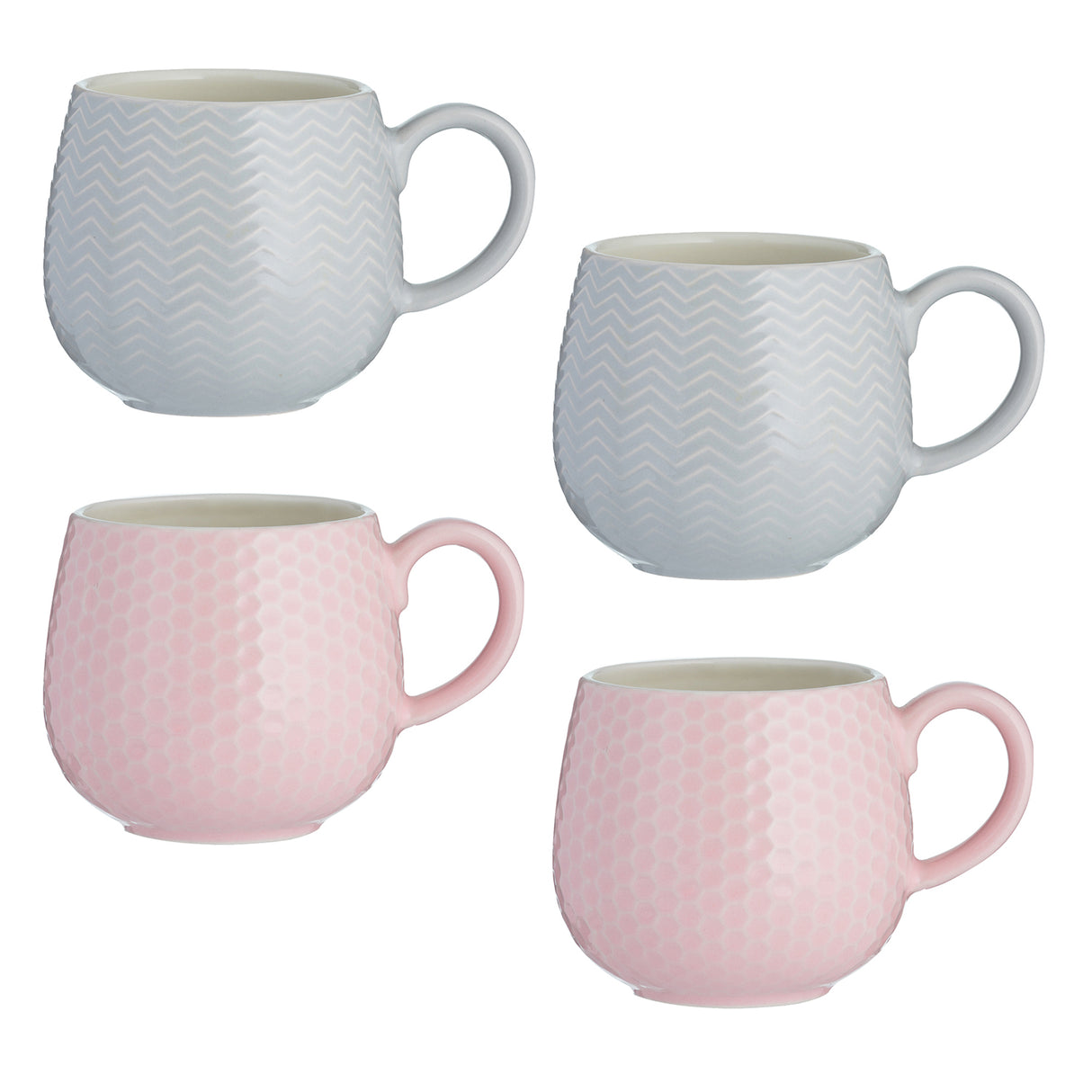 Geprägte wabenförmige Tasse von Mason Cash, 350 ml, in zwei Farben, detailreiche Oberfläche, elegante Küchenaccessoire